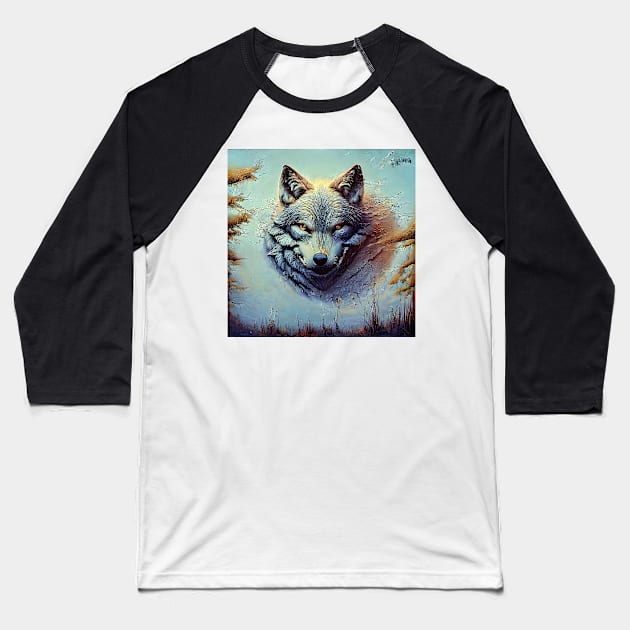 portrait of a wolf Baseball T-Shirt by bogfl